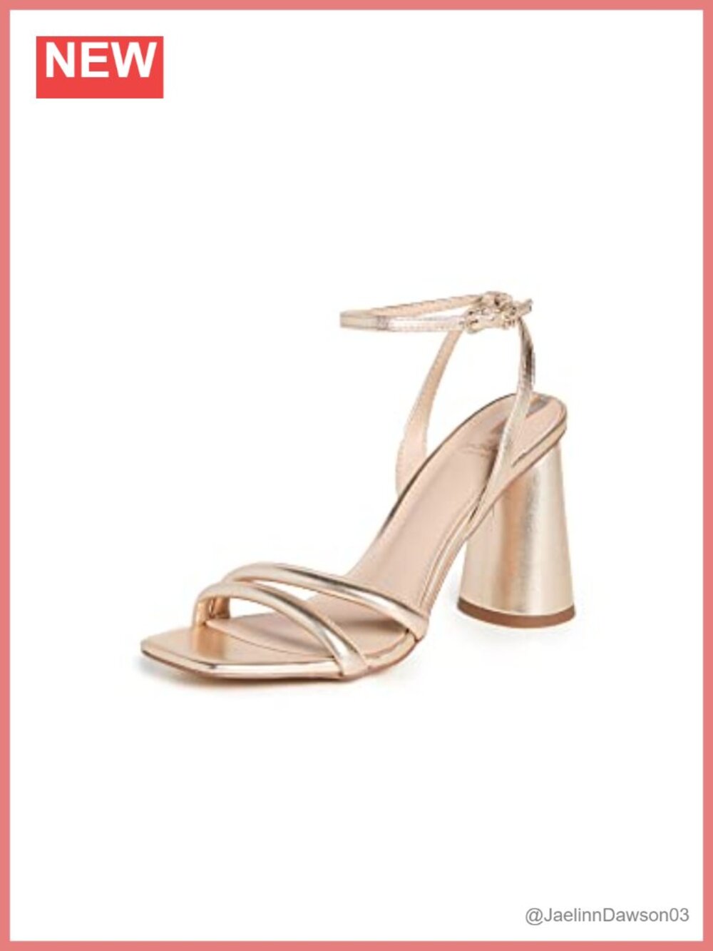 Heeled Sandals with Ankle Strap and Block Heel Leather